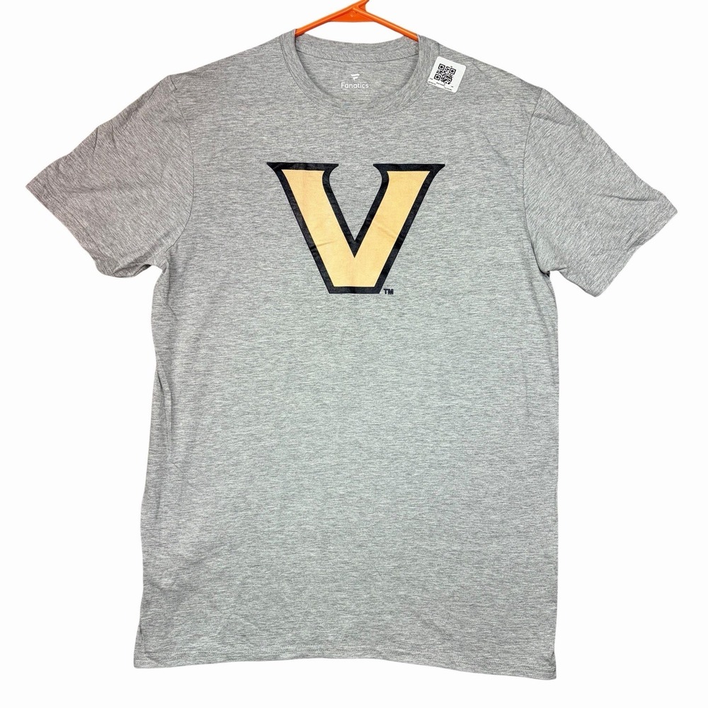 NWOT Vanderbilt University Fanatics T Shirt Commodores Heather Gray Mens Size M